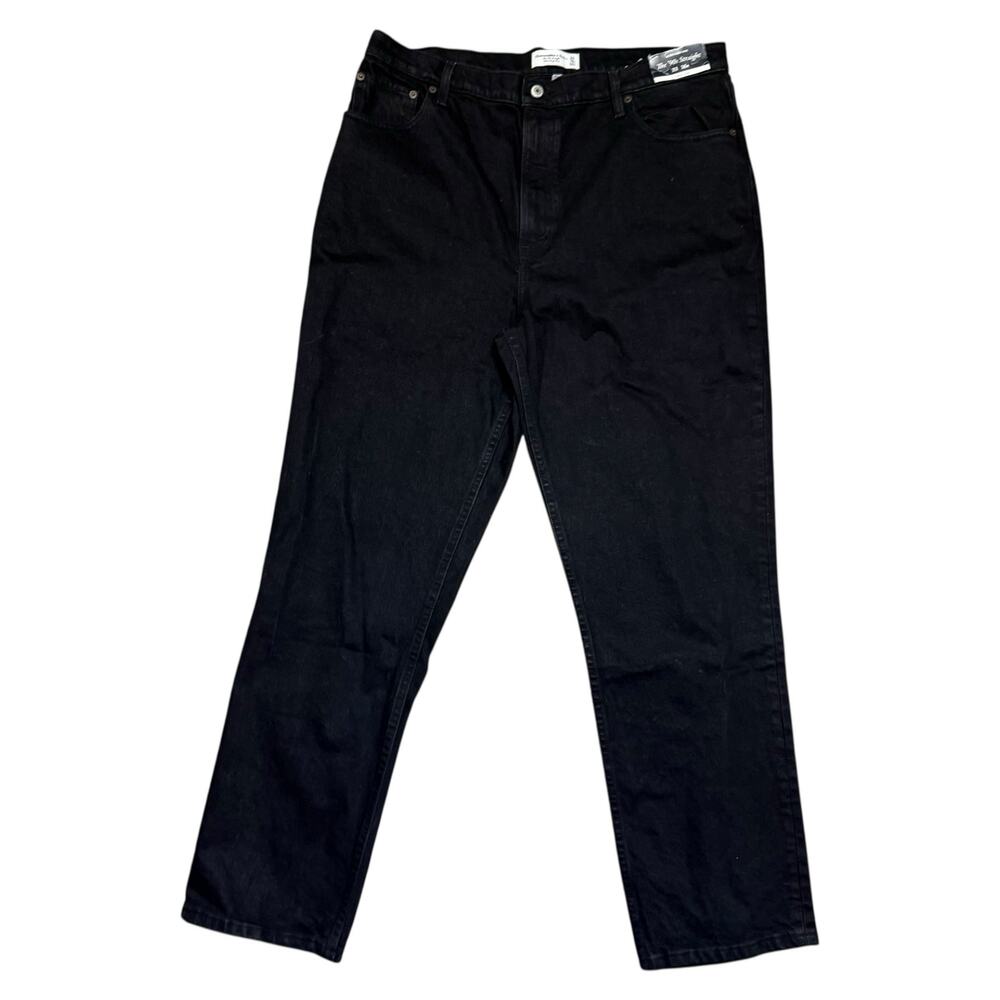 Abercrombie and Fitch Ultra High Rise 90s Straight Jeans Black Curve Love 16R